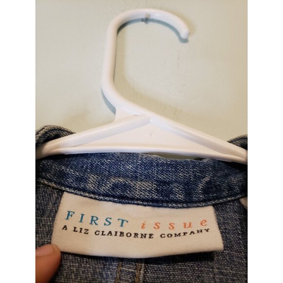 Vtg First Issue Womens S Jean Jacket Long Sleeve Button Front Blue Denim Cotton - Picture 5 of 6